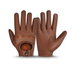 Jawalson Men's Genuine Leather Full-Finger Driving Gloves