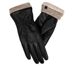 Jawalson Genuine Sheepskin Leather Gloves For Women, Winter Warm Touchscreen Texting Cashmere Lined