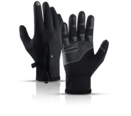 Jawalson Winter Warm PU Non-Slip Gloves Touchscreen Waterproof