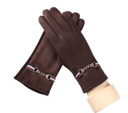 Jawalson Female Wrist Plus Cashmere Cotton Fashion Flowers Mittens Women Full Finger Touch Screen Gloves