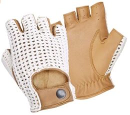 Jawalson Classic Fingerless Leather Driving Gloves