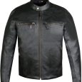 Jawalson Men’s Infinity Airflow Perforated Leather Motorbike Jacket CE Armor Biker Leather Jacket