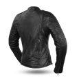 Jawlason Womens Biker Leather Jacket Scooter Style Motorbike Jacket