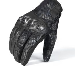 Jawalson Motorcycle Gloves Touchscreen Leather Hard Knuckle Fit For Men Women