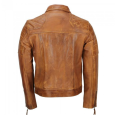 Jawalson Tan Biker Style Sheep Leather Jacket