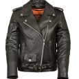Jawalson Ladies Leather Motorcycle Leather Jacket Plain Sides
